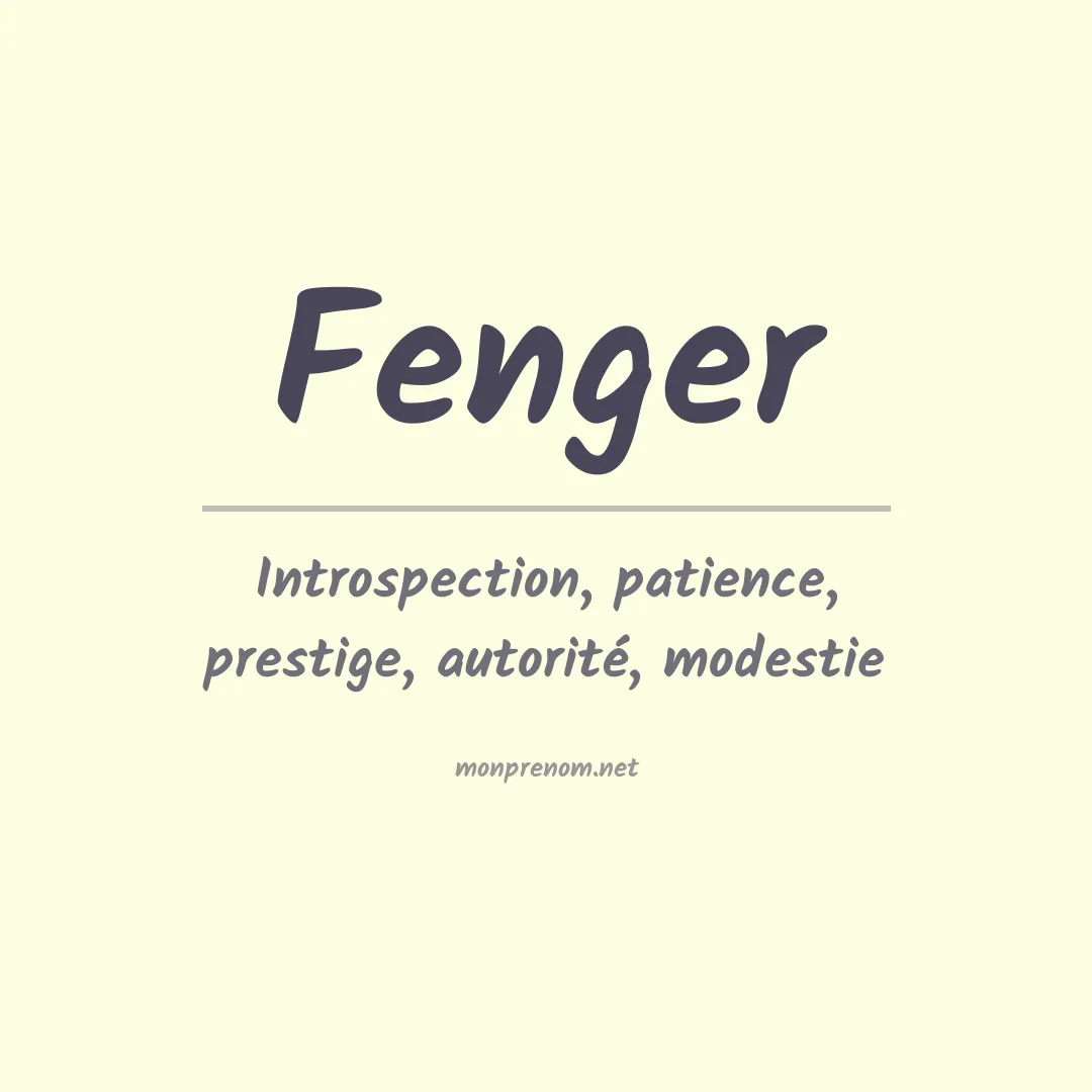 Prénom Fenger