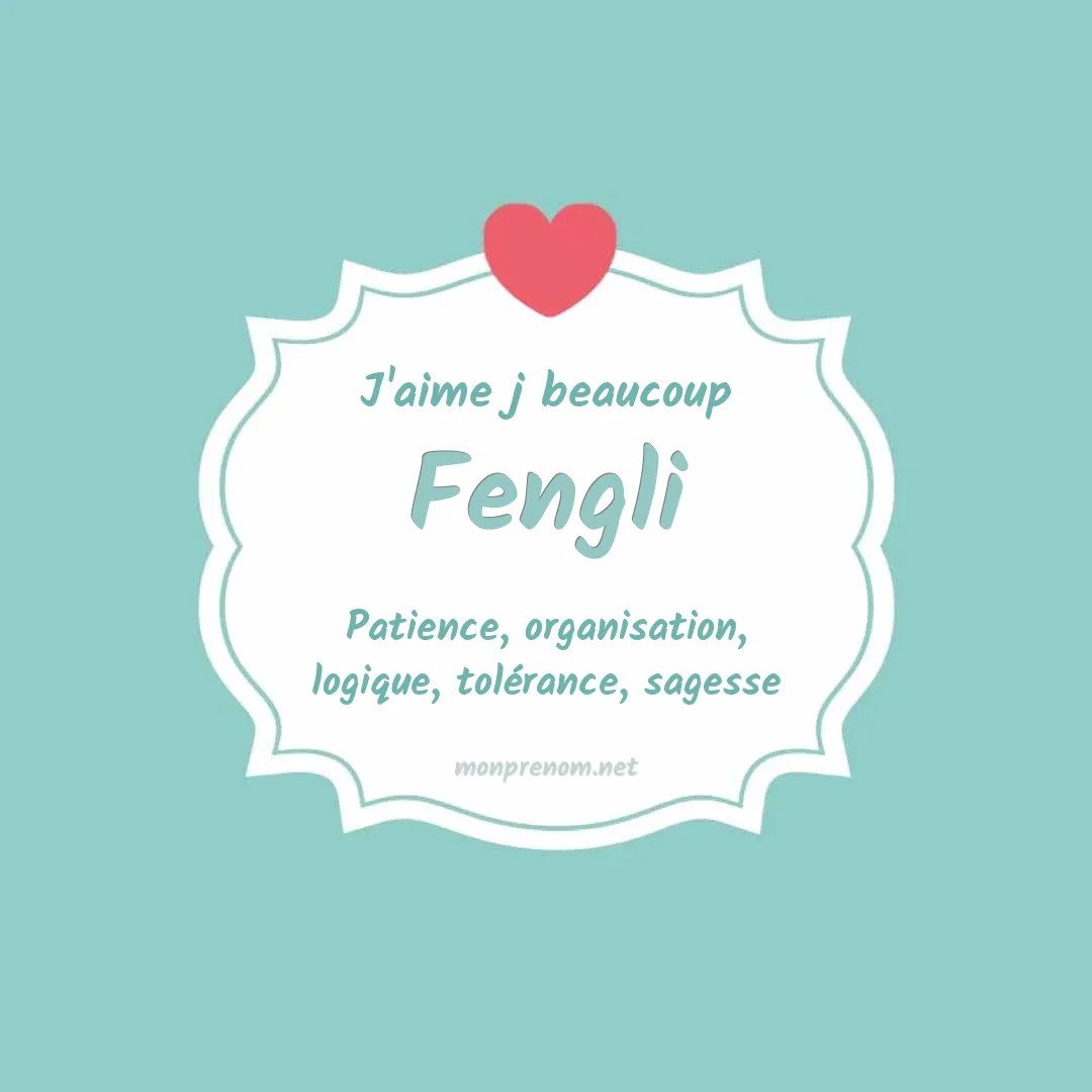 J'aime beaucoup Fengli