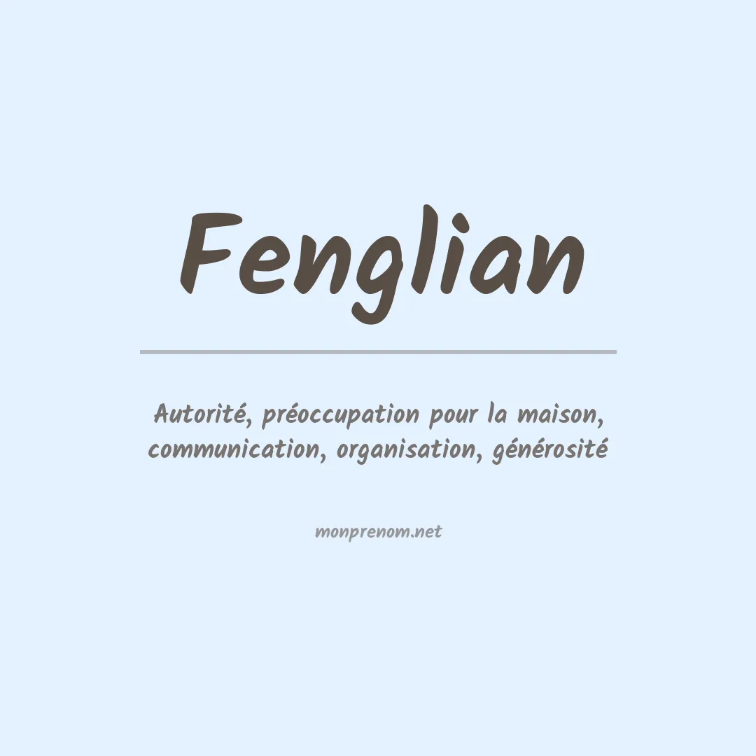 Signification du prénom Fenglian