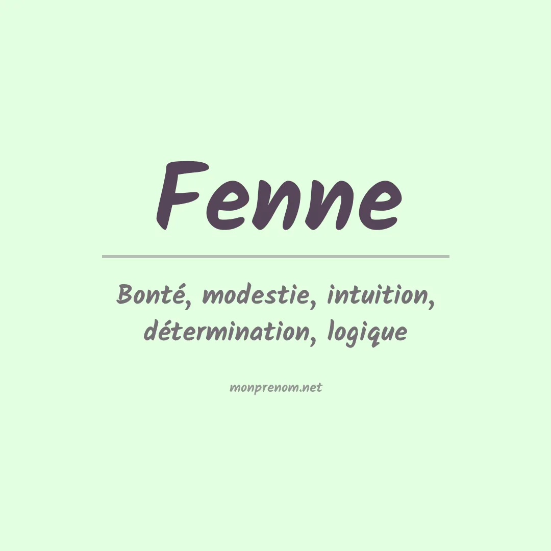 Signification du prénom Fenne