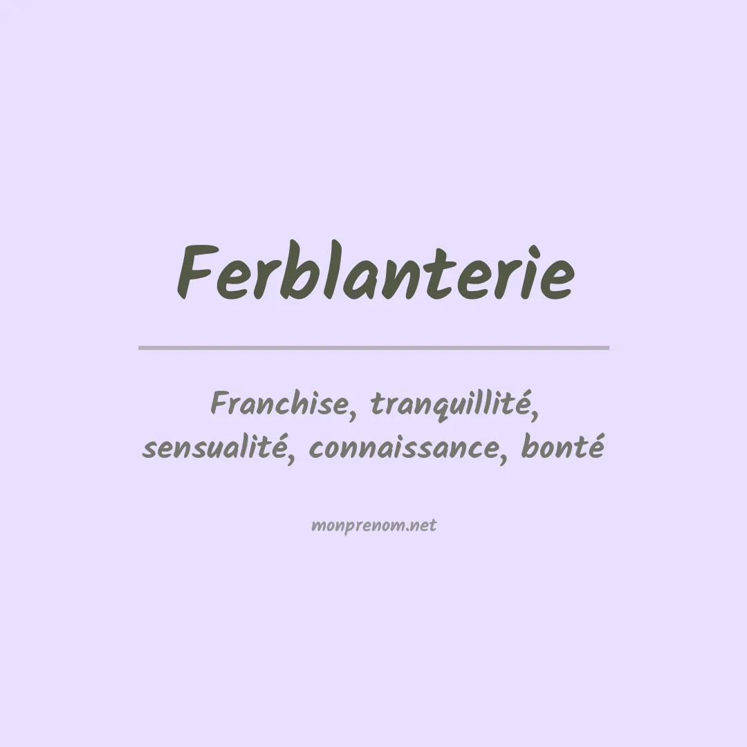 Prénom Ferblanterie