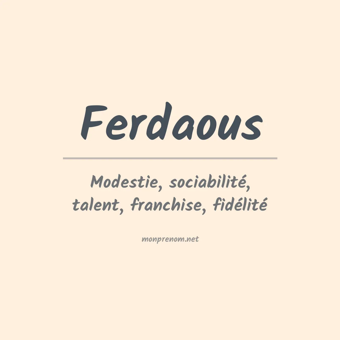 Signification du prénom Ferdaous