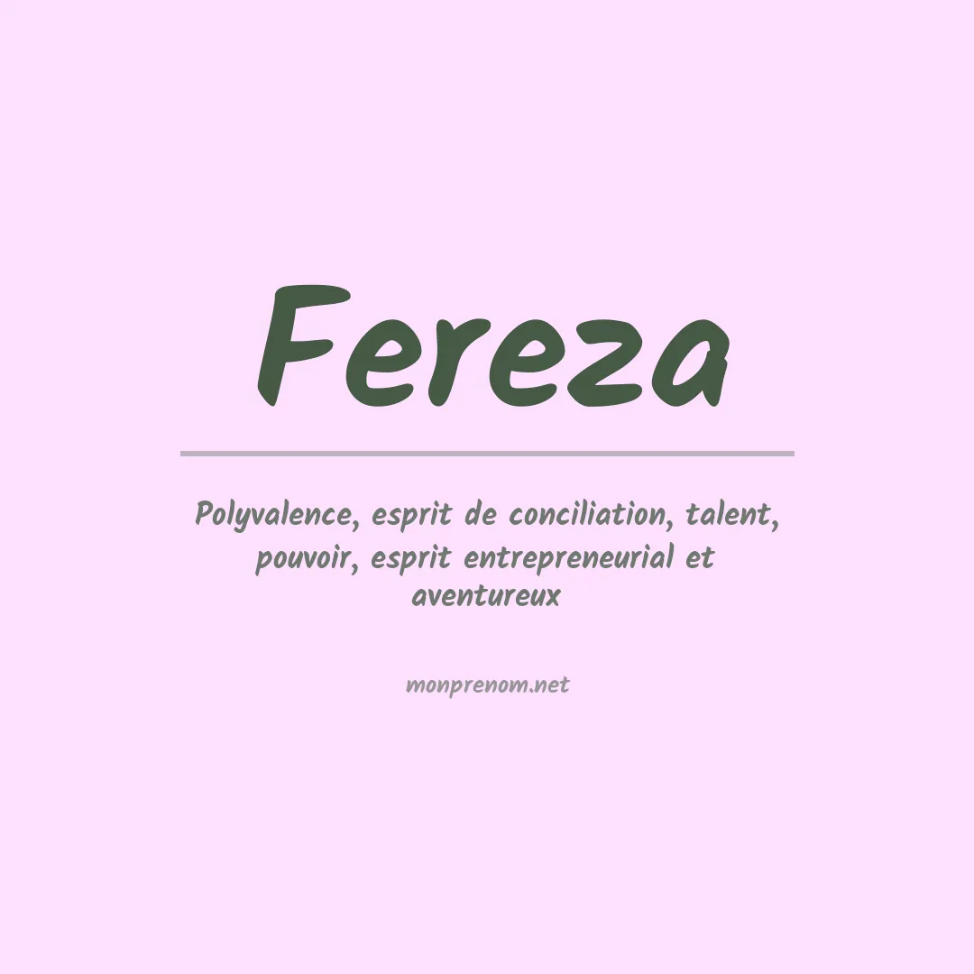 Signification du prénom Fereza