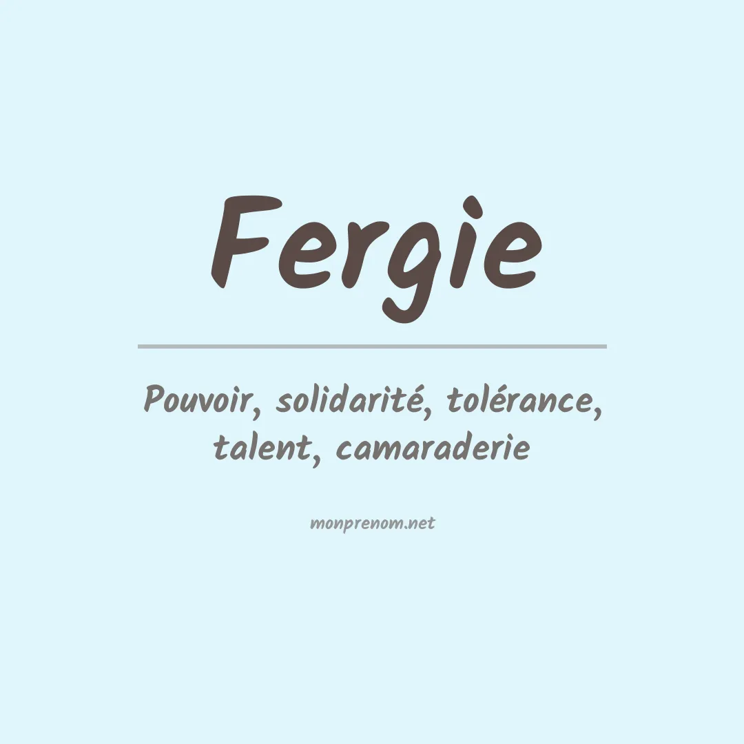 Signification du prénom Fergie
