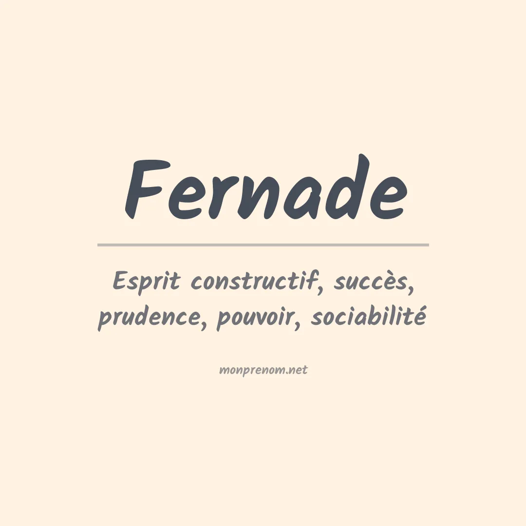 Signification du prénom Fernade