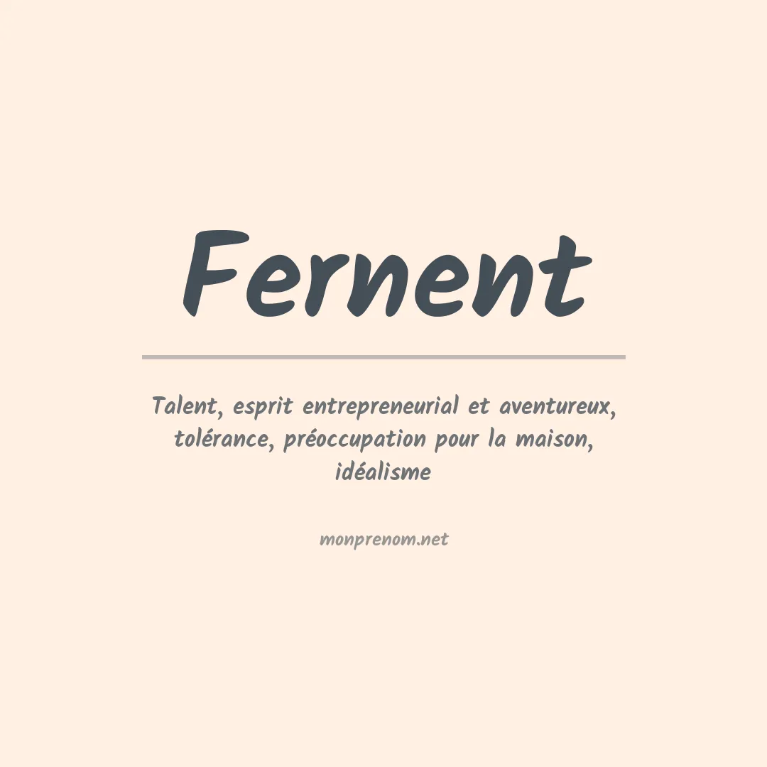 Signification du prénom Fernent