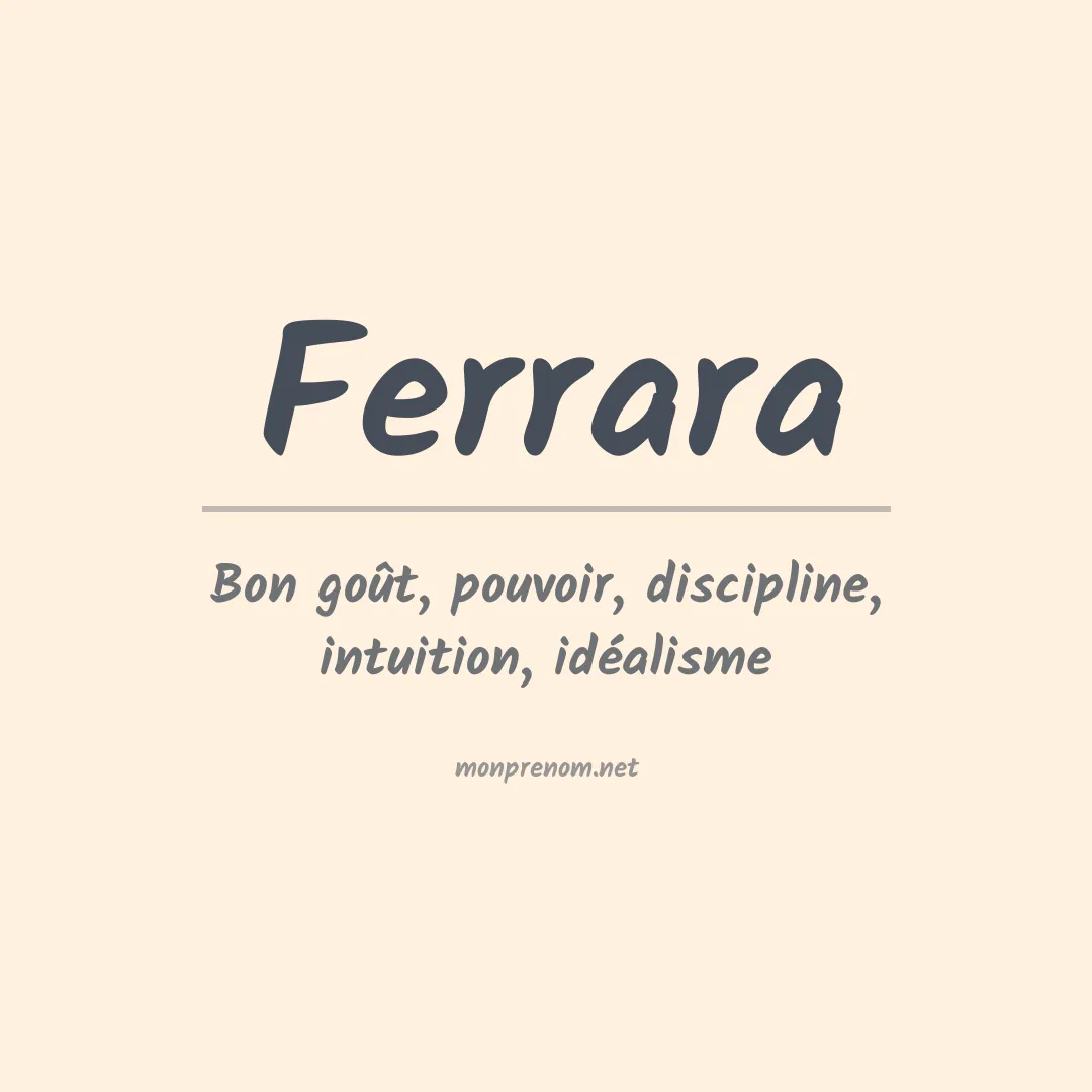 Prénom Ferrara