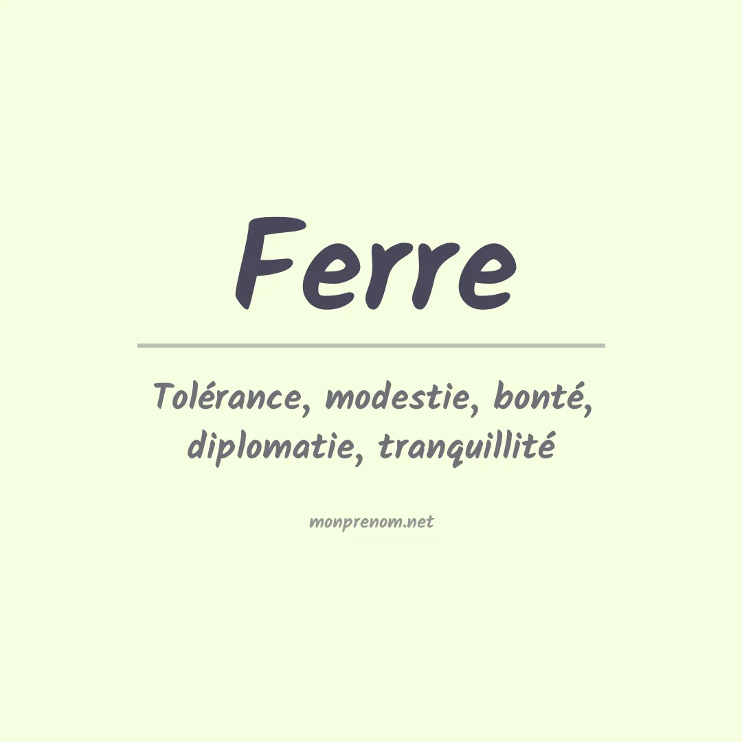 Prénom Ferre