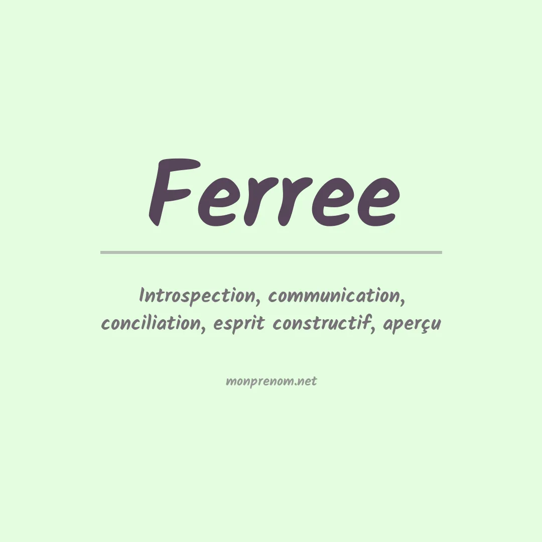 Prénom Ferree