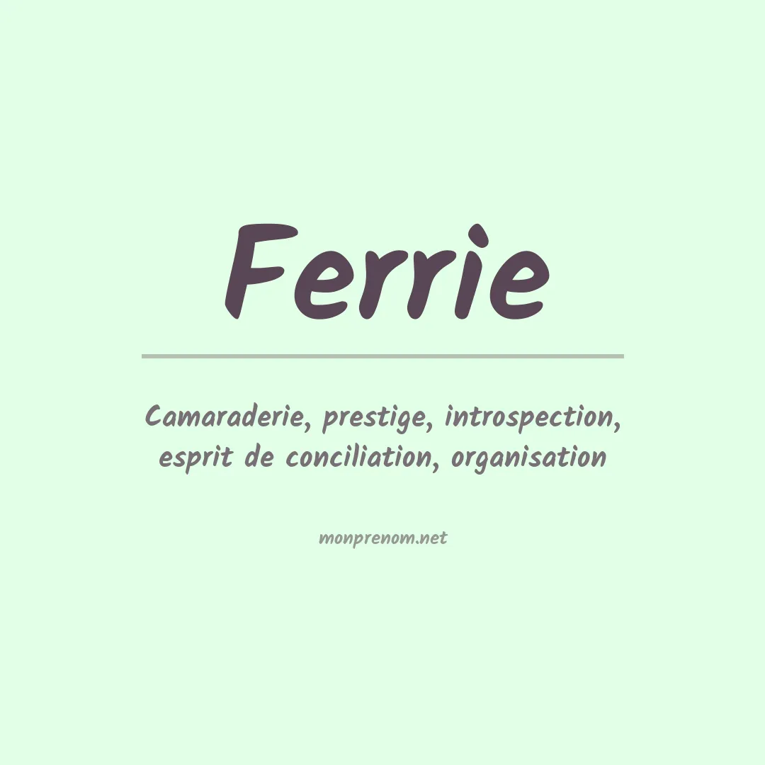 Prénom Ferrie