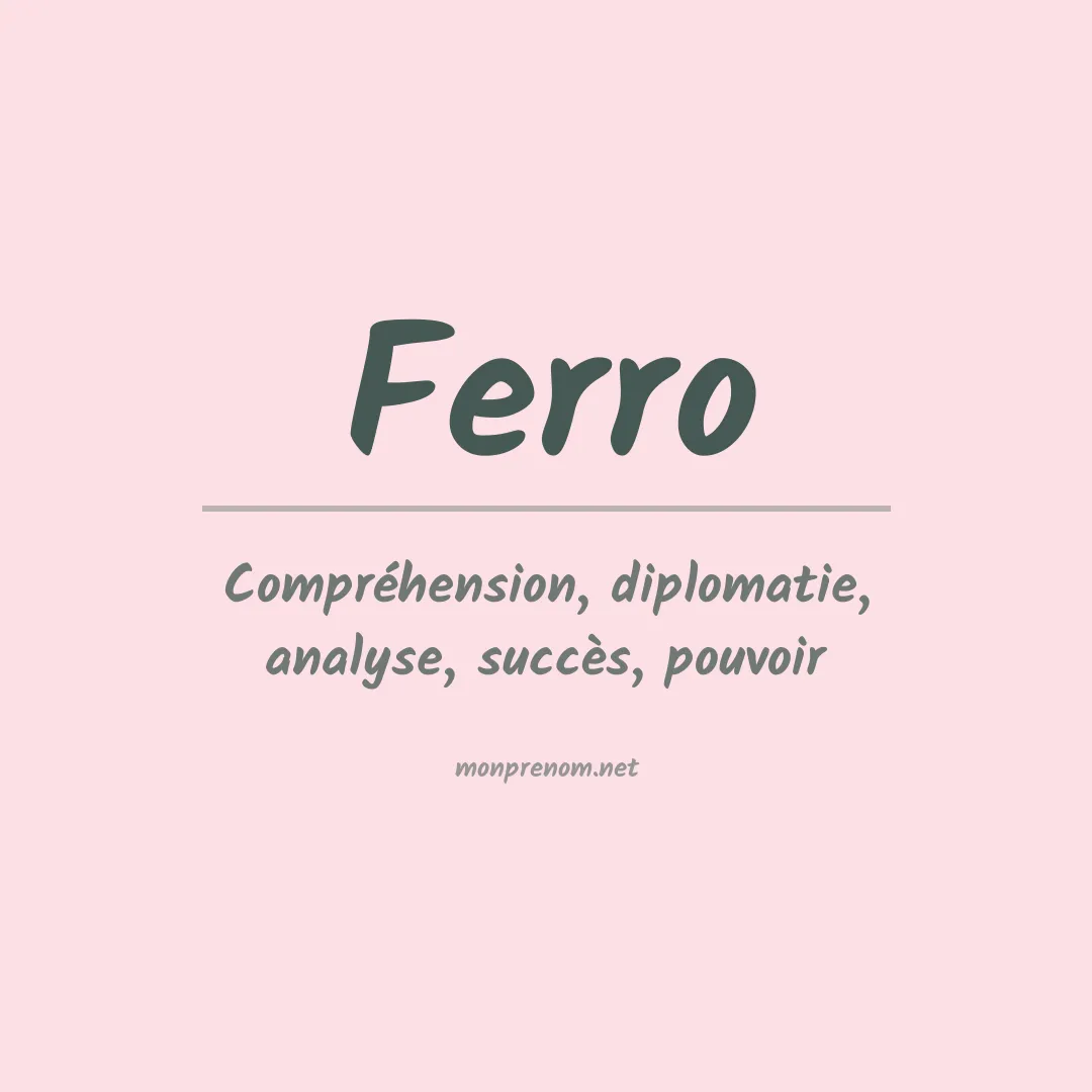 Prénom Ferro