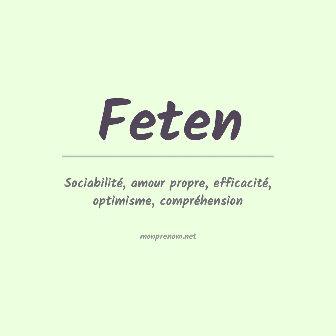 Signification du prénom Feten