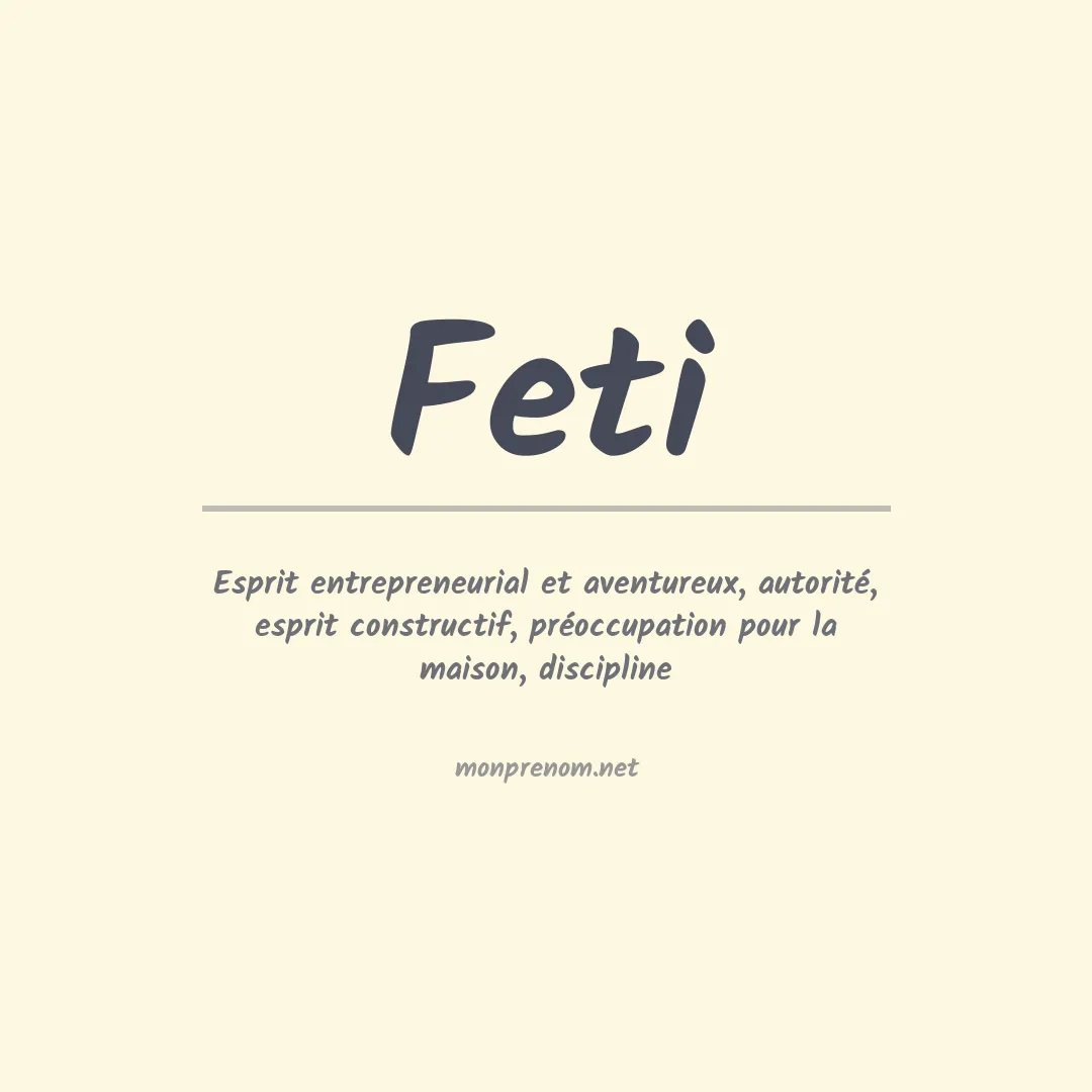 Signification du prénom Feti
