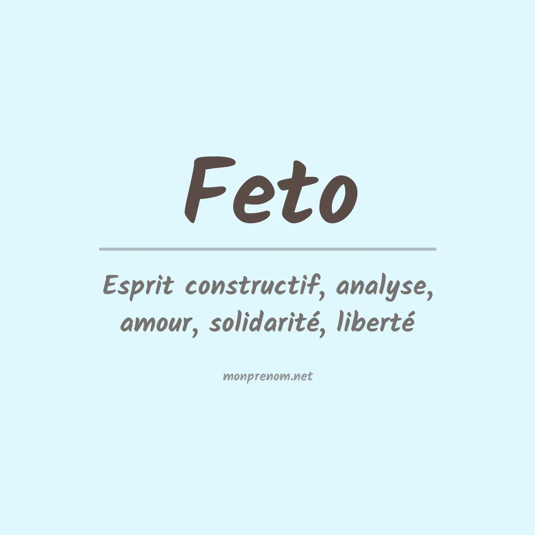Signification du prénom Feto