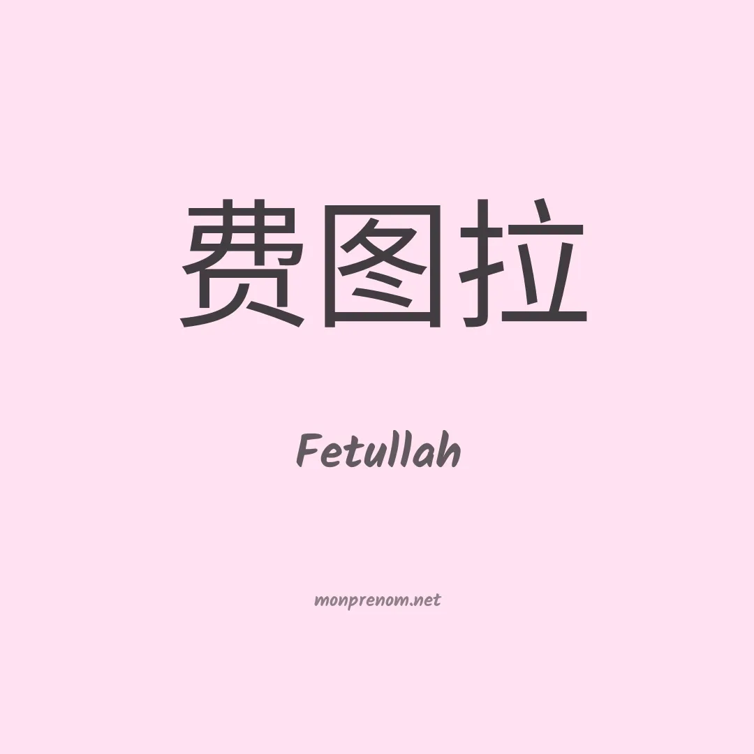 Fetullah en chinois
