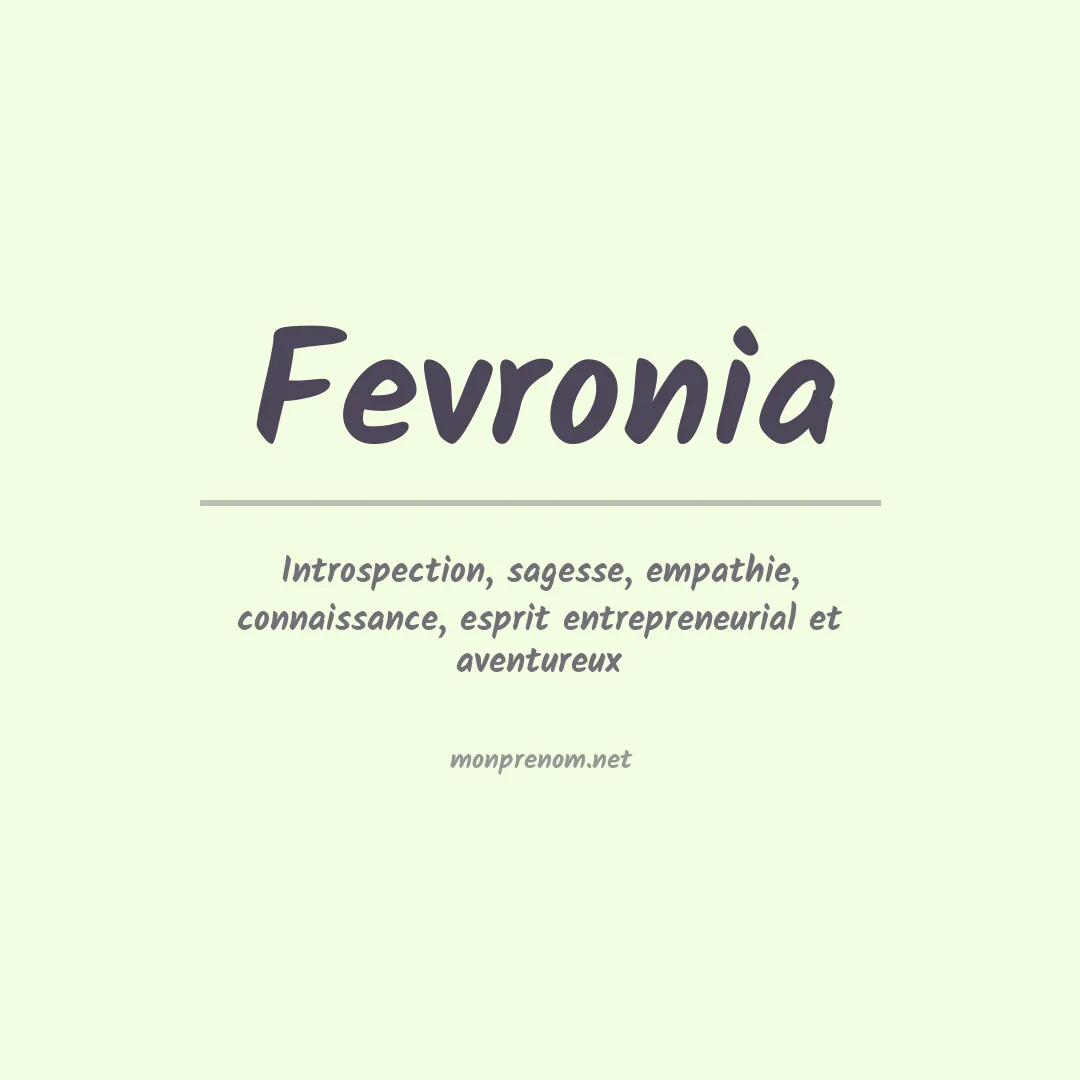 Signification du prénom Fevronia