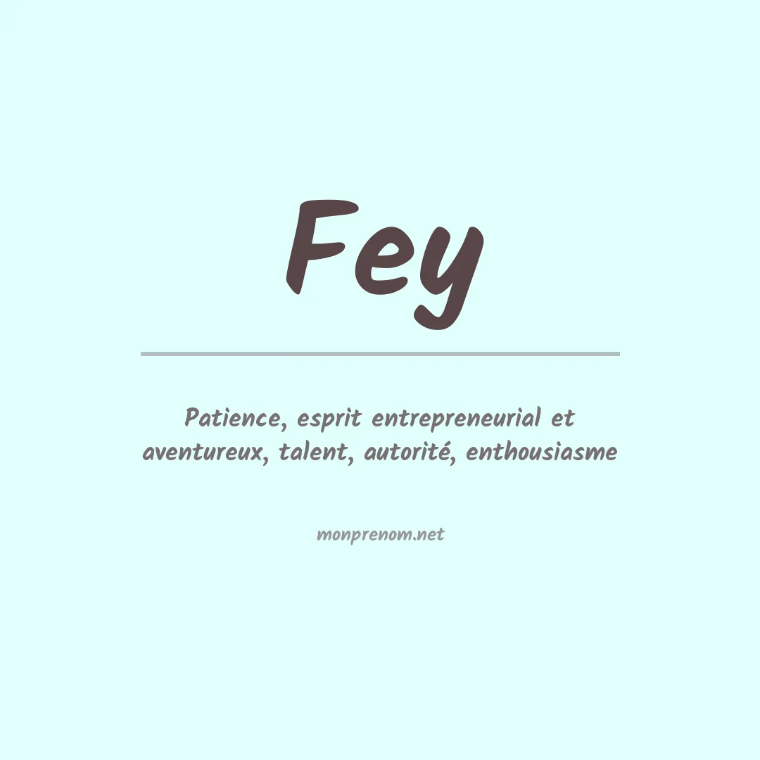Prénom Fey