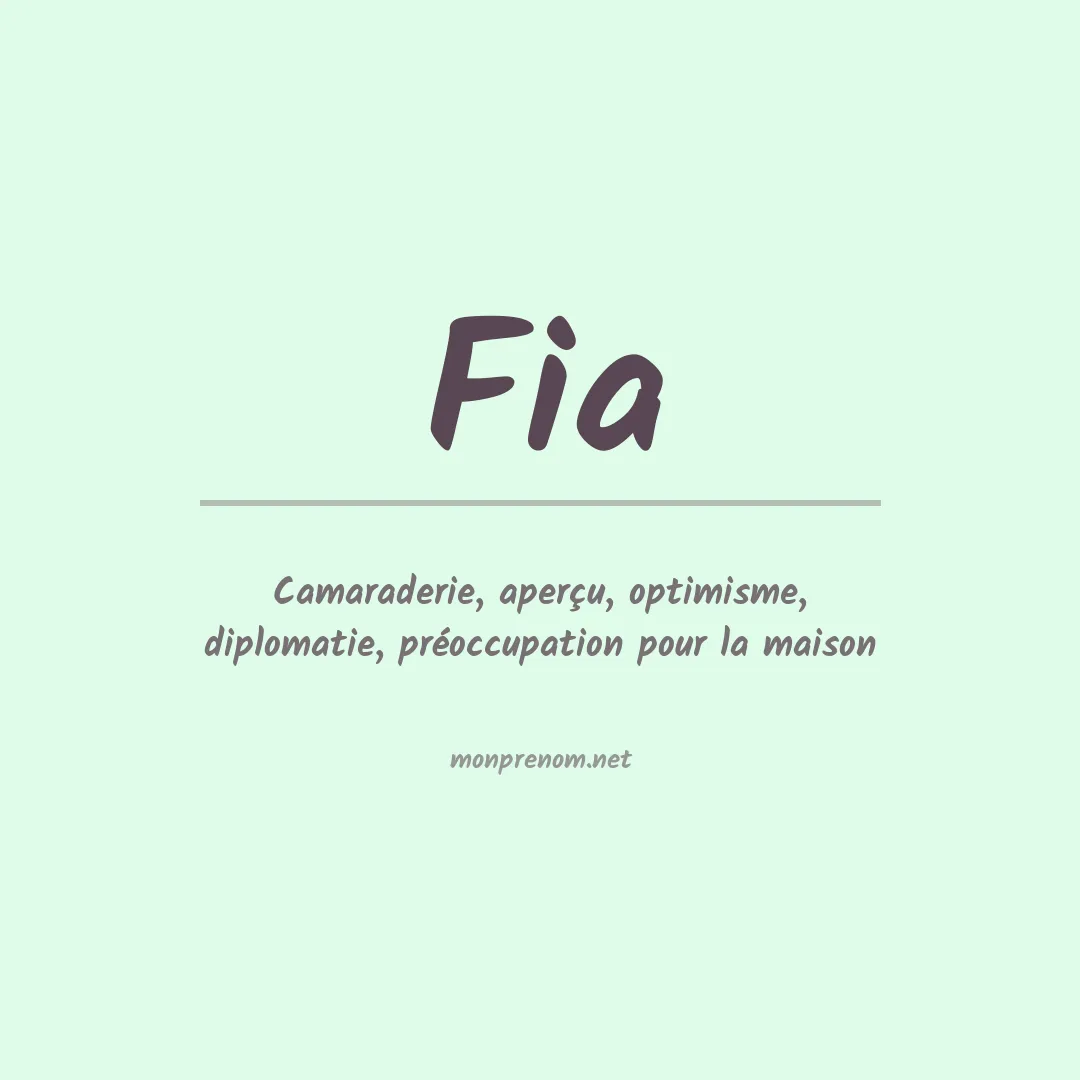 Prénom Fia