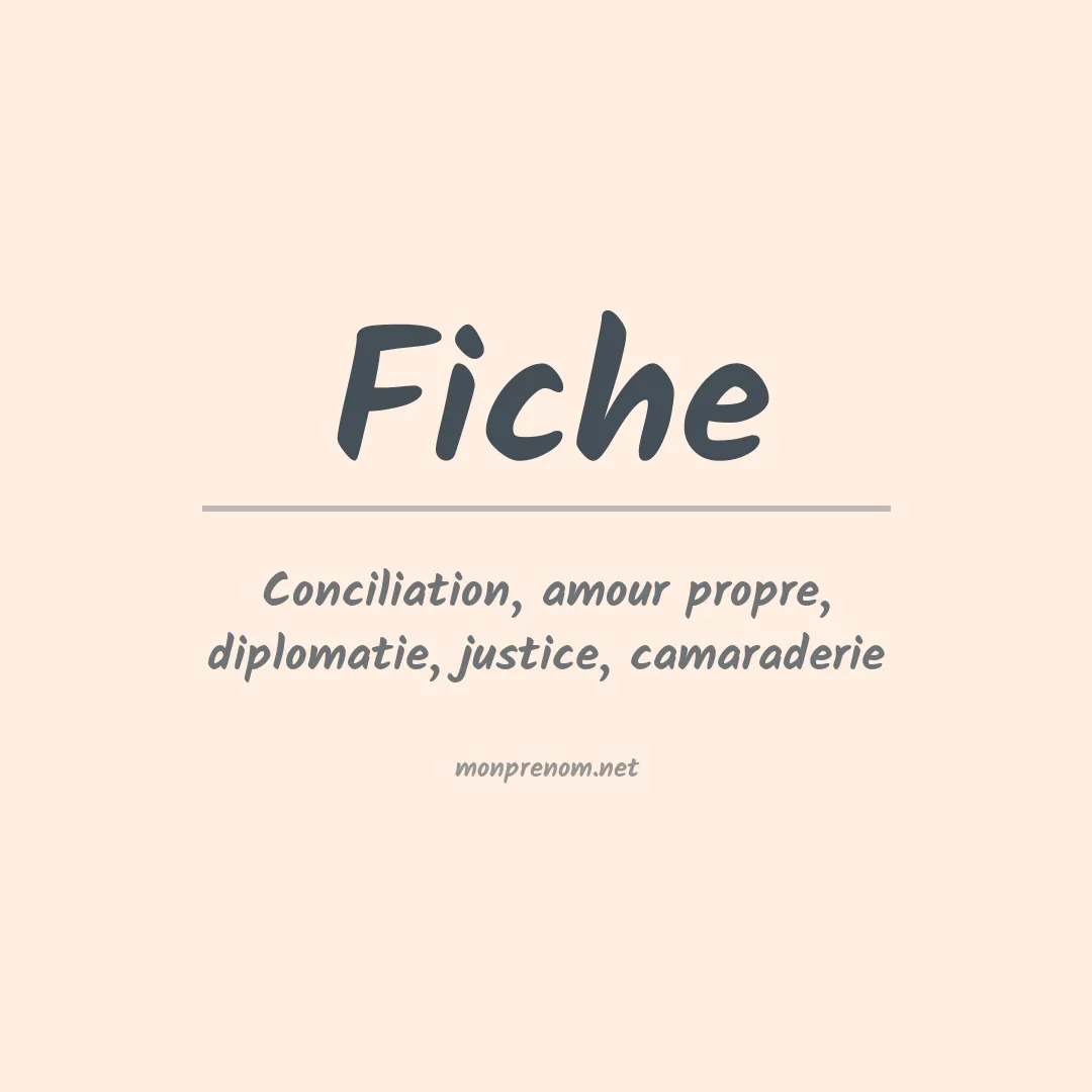 Signification du prénom Fiche