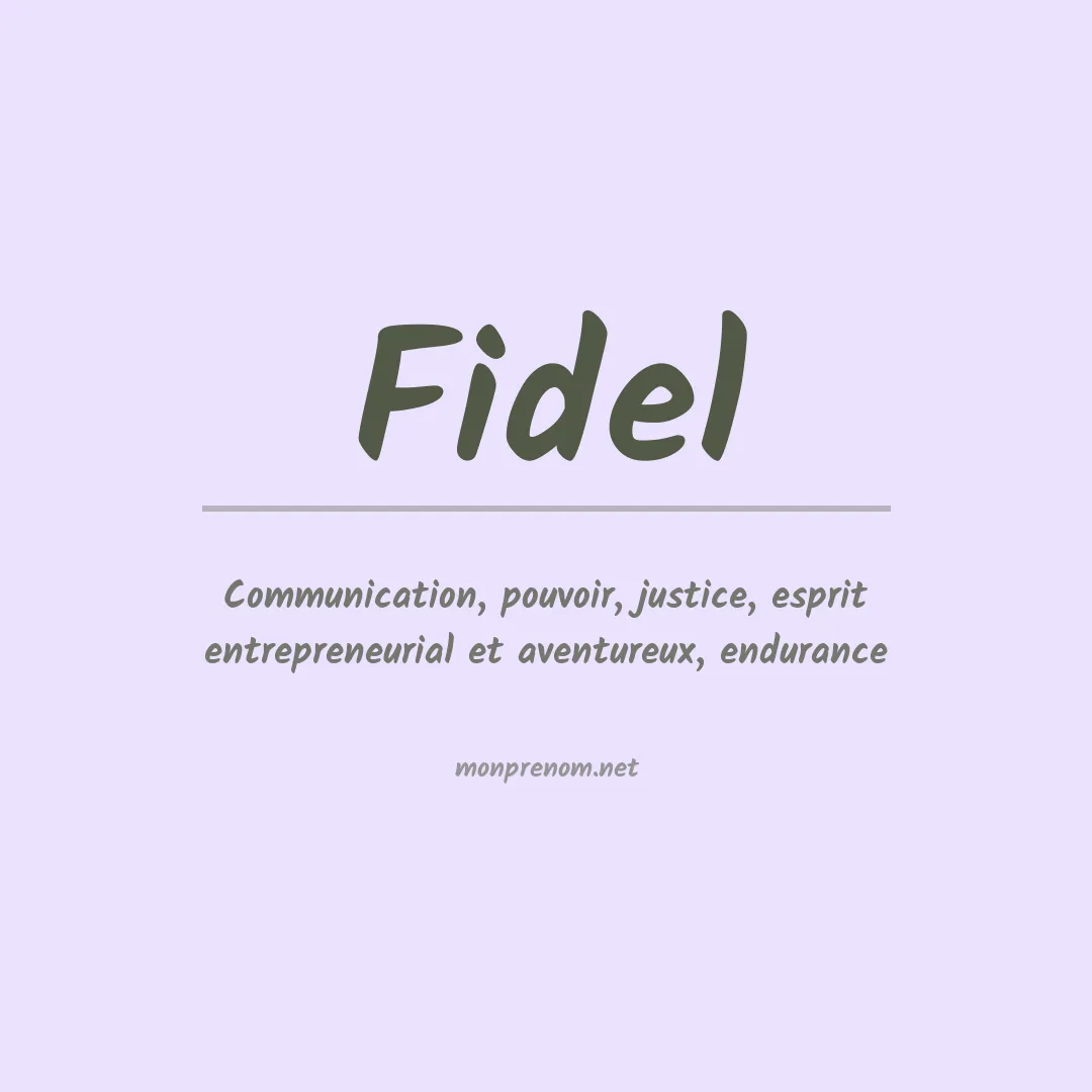 Prénom Fidel