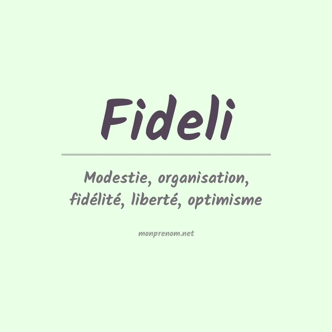 Signification du prénom Fideli