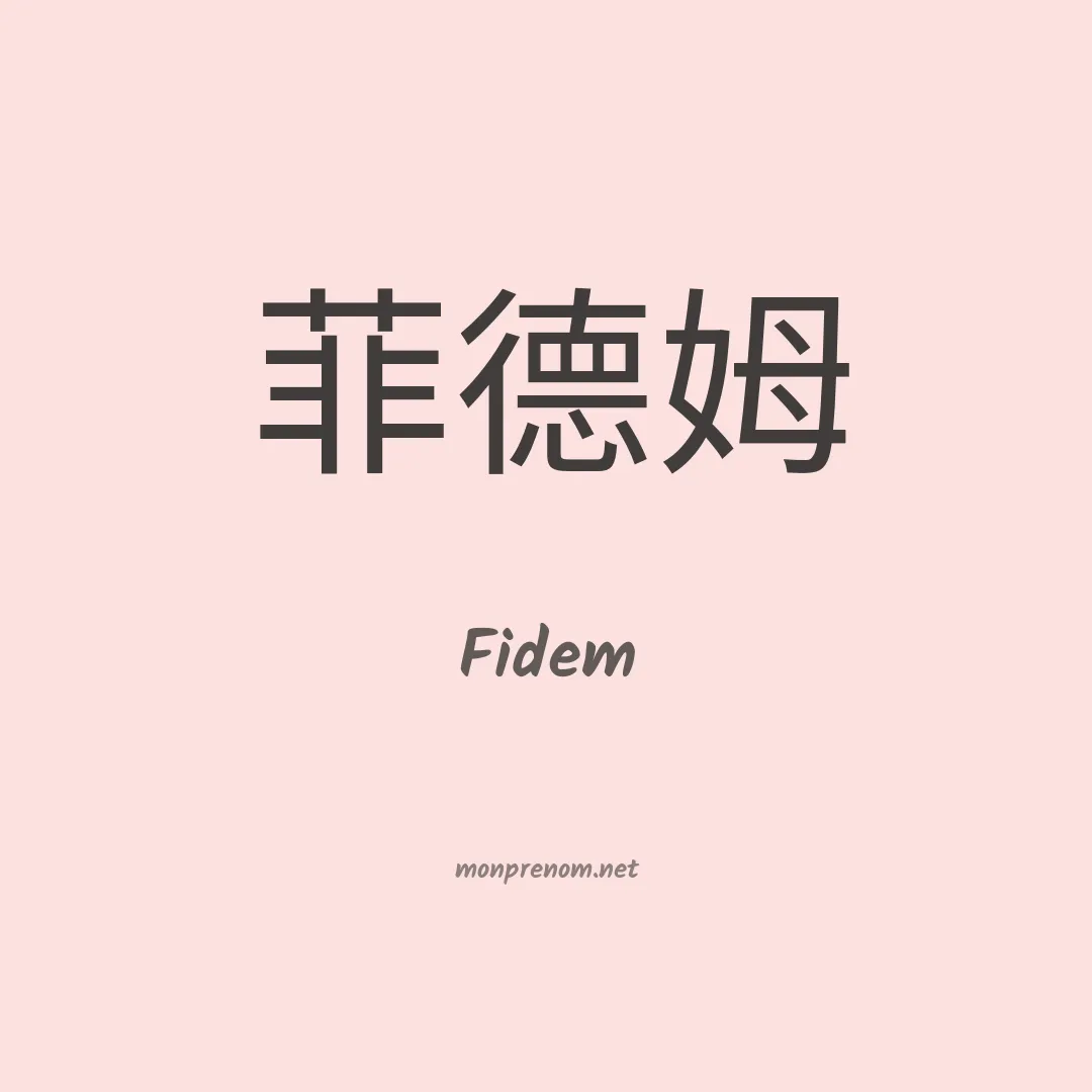 Fidem en chinois