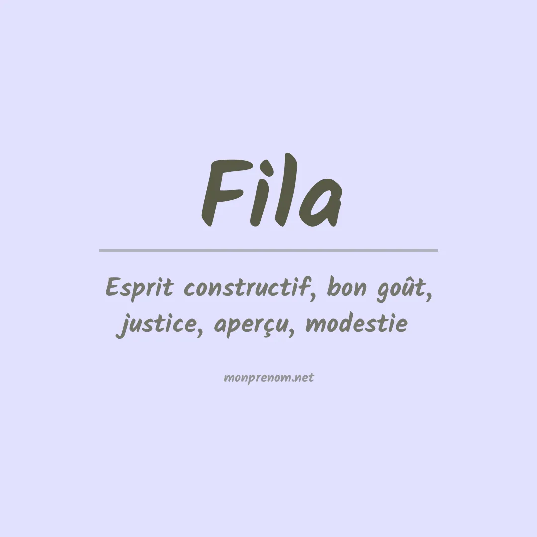 Prénom Fila