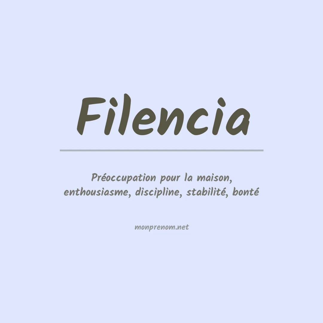 Signification du prénom Filencia
