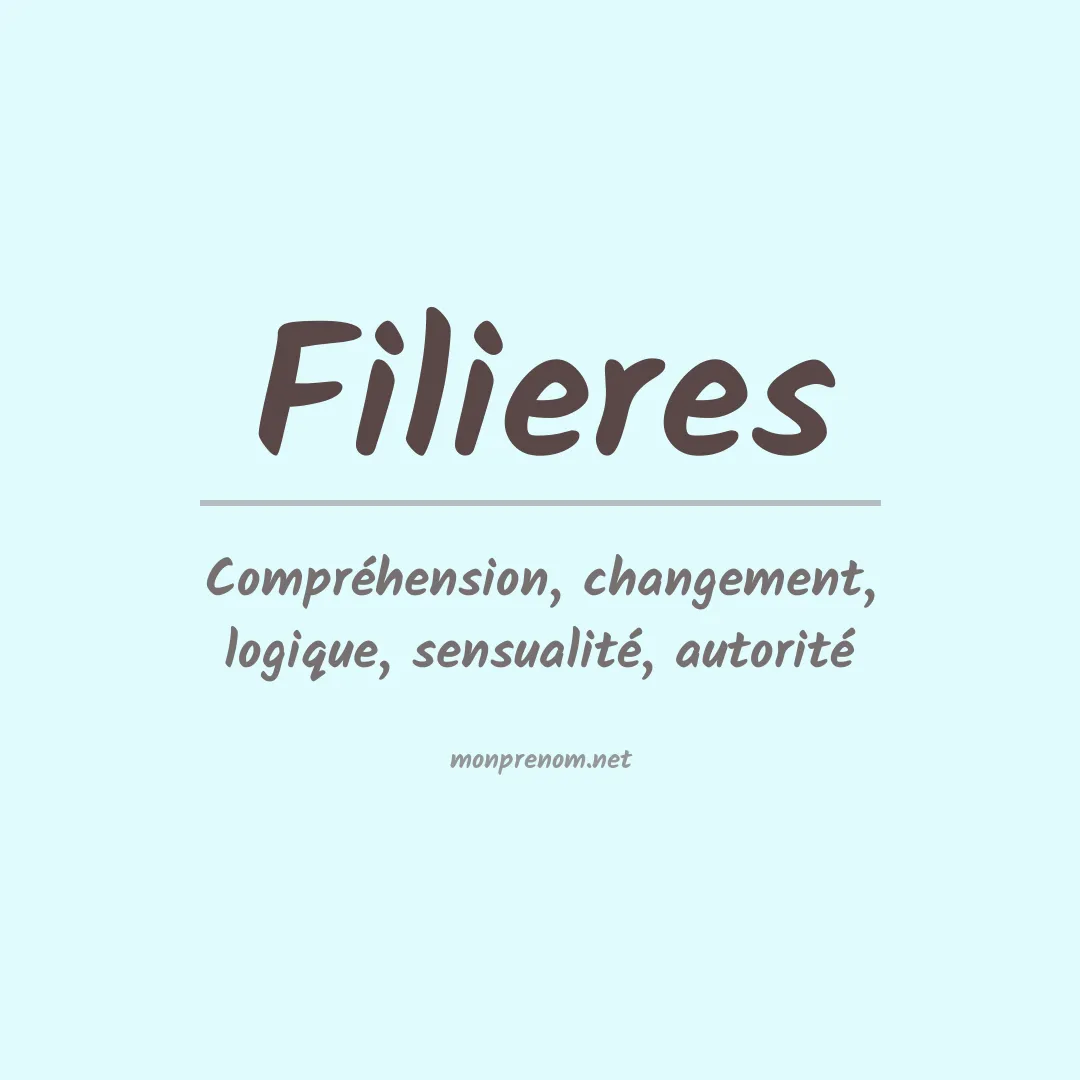 Signification du prénom Filieres