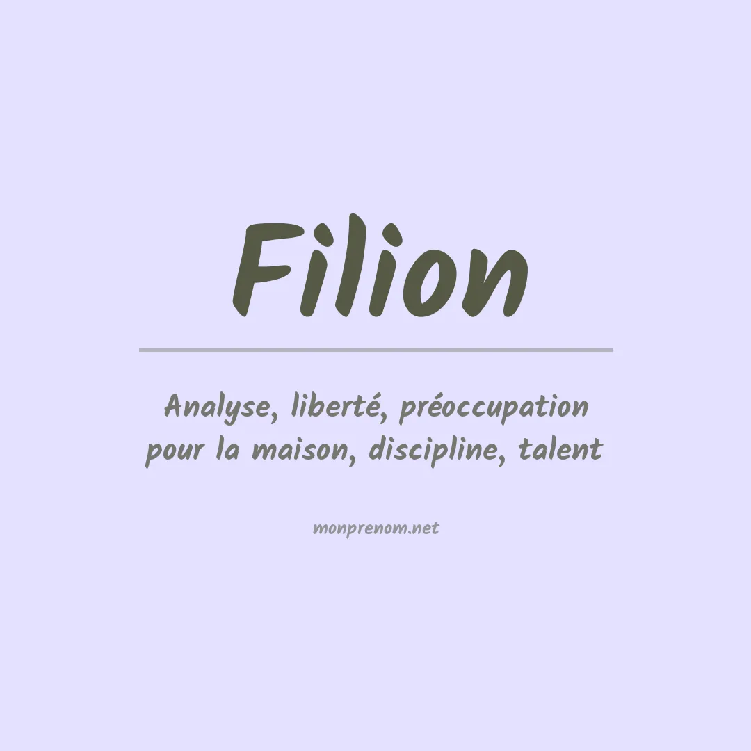 Prénom Filion
