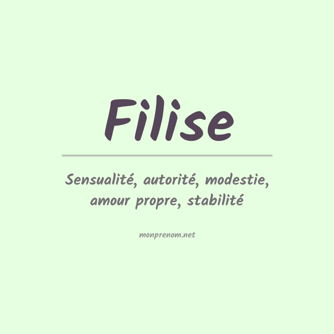 Prénom Filise