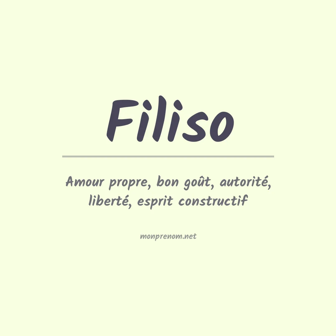 Signification du prénom Filiso