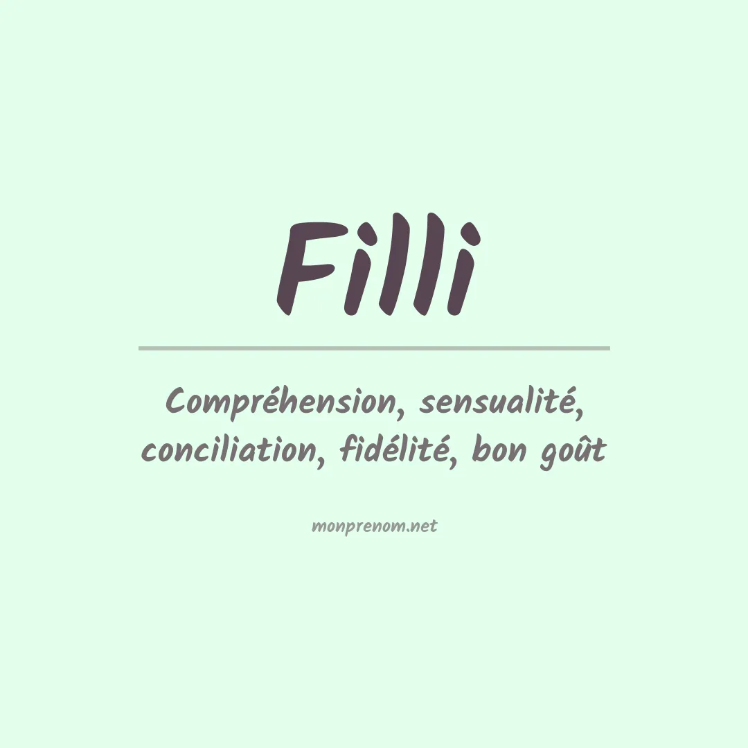 Signification du prénom Filli