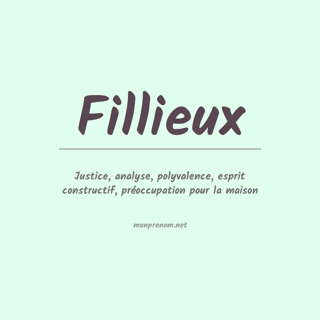 Prénom Fillieux