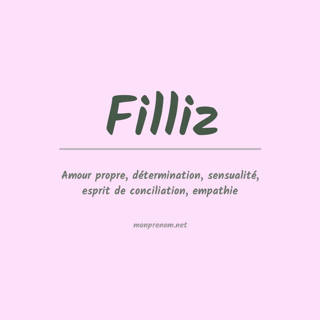 Signification du prénom Filliz