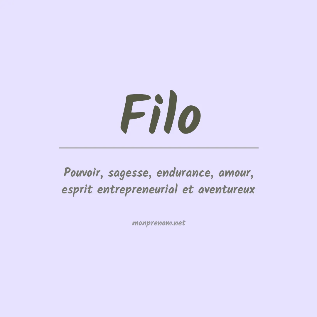 Prénom Filo