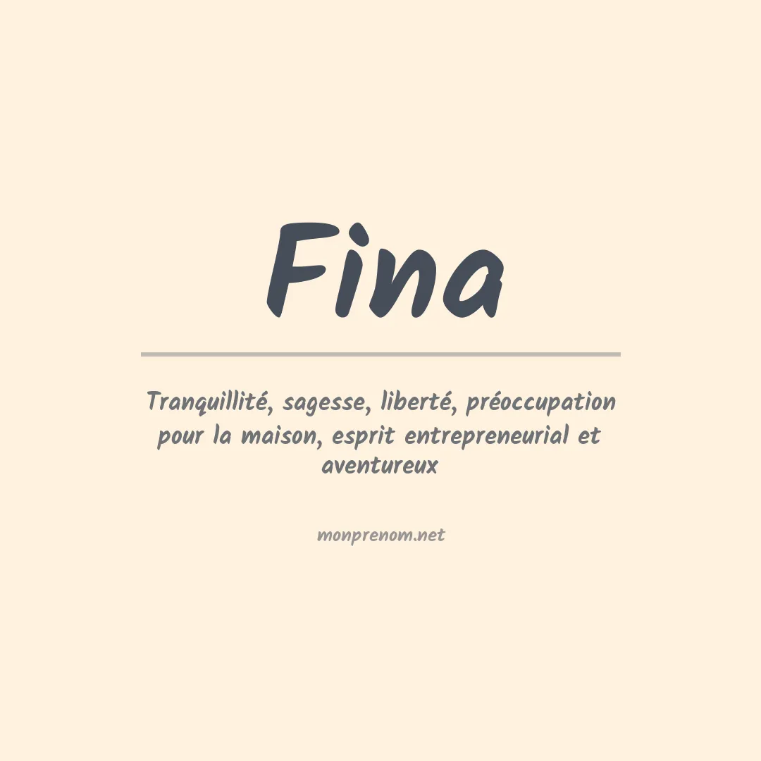 Prénom Fina
