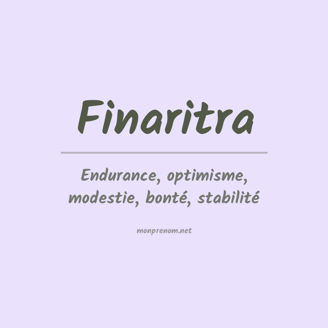 Signification du prénom Finaritra