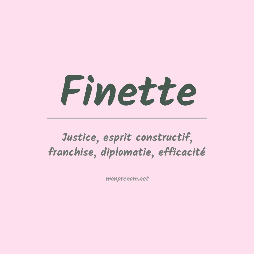 Signification du prénom Finette