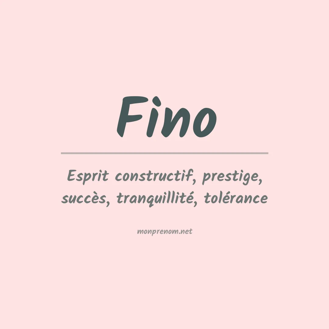 Prénom Fino
