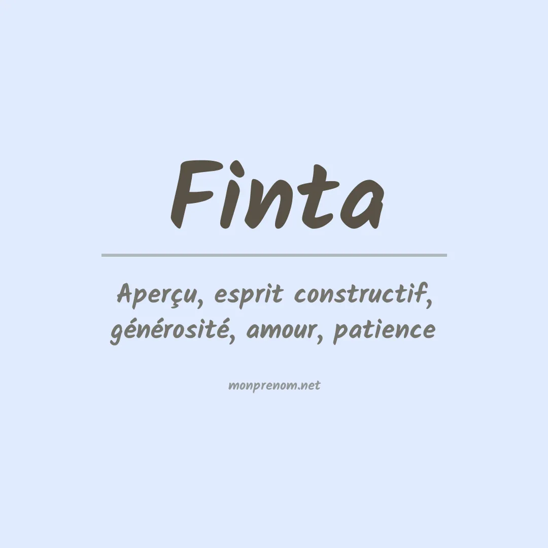 Signification du prénom Finta