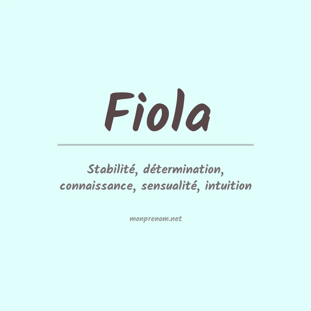 Prénom Fiola