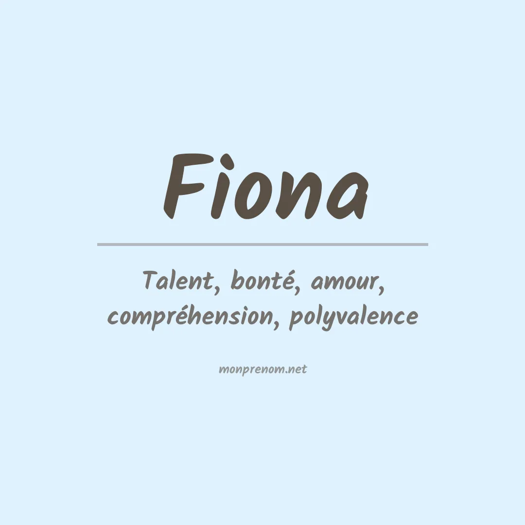 Signification du prénom Fiona