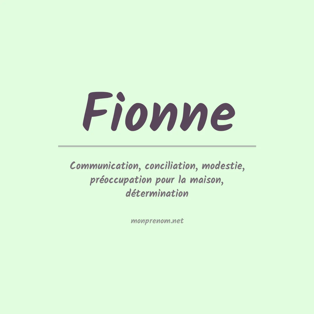 Signification du prénom Fionne