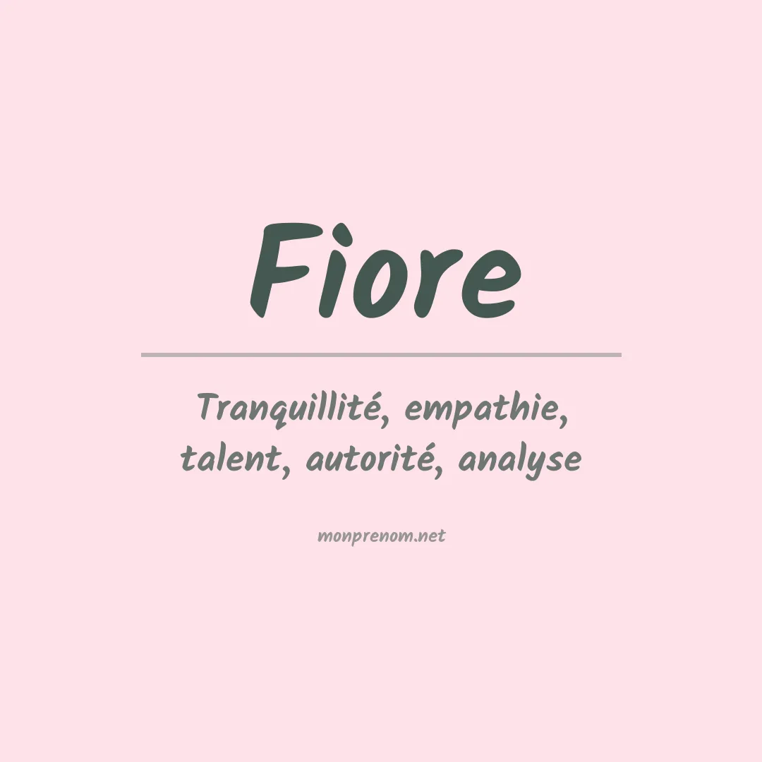 Prénom Fiore