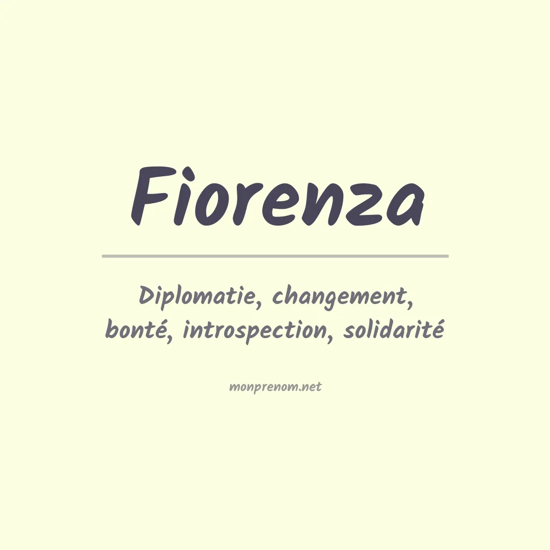 Signification du prénom Fiorenza