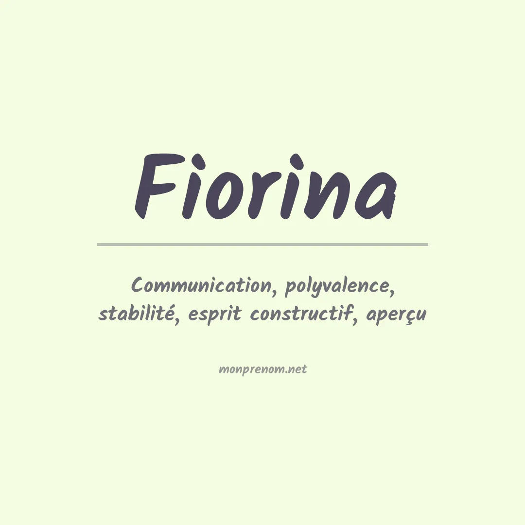 Signification du prénom Fiorina