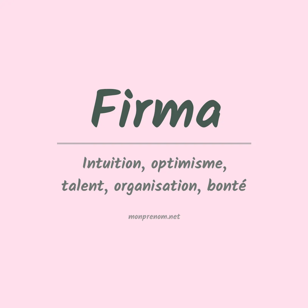 Signification du prénom Firma