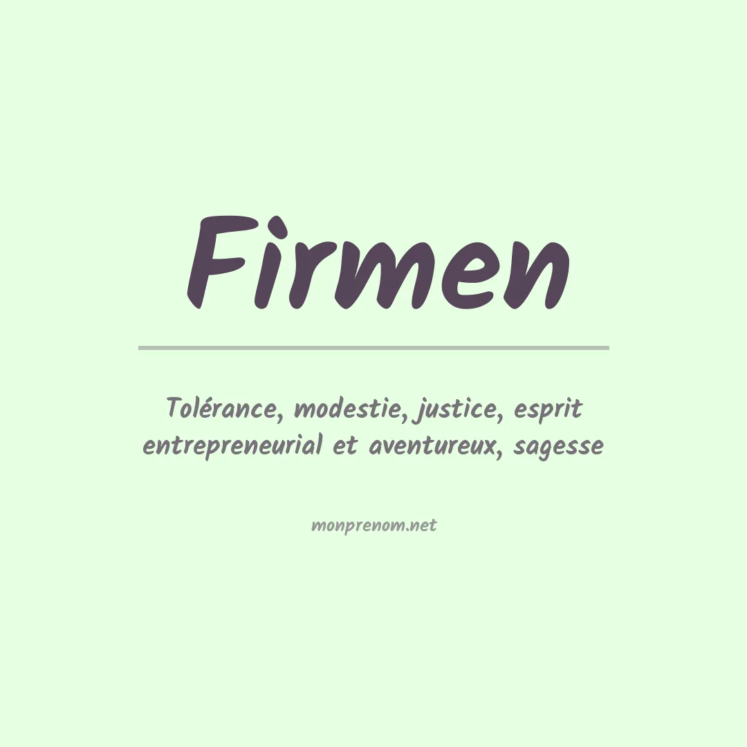 Signification du prénom Firmen