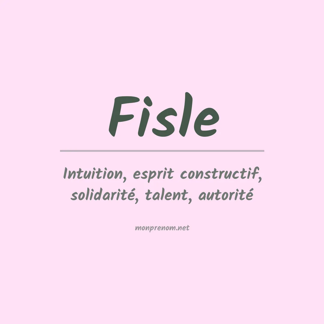 Signification du prénom Fisle